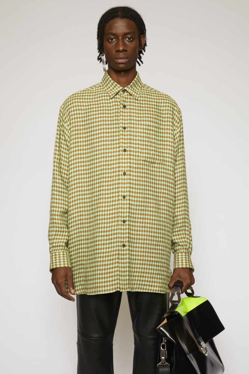 BNWT SS20 ACNE STUDIOS CHECKED LINEN SHIRT 52