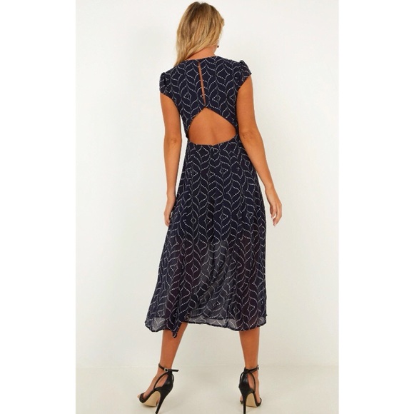 Showpo. - Showpo Got My Attention Dress in Navy Print - 2