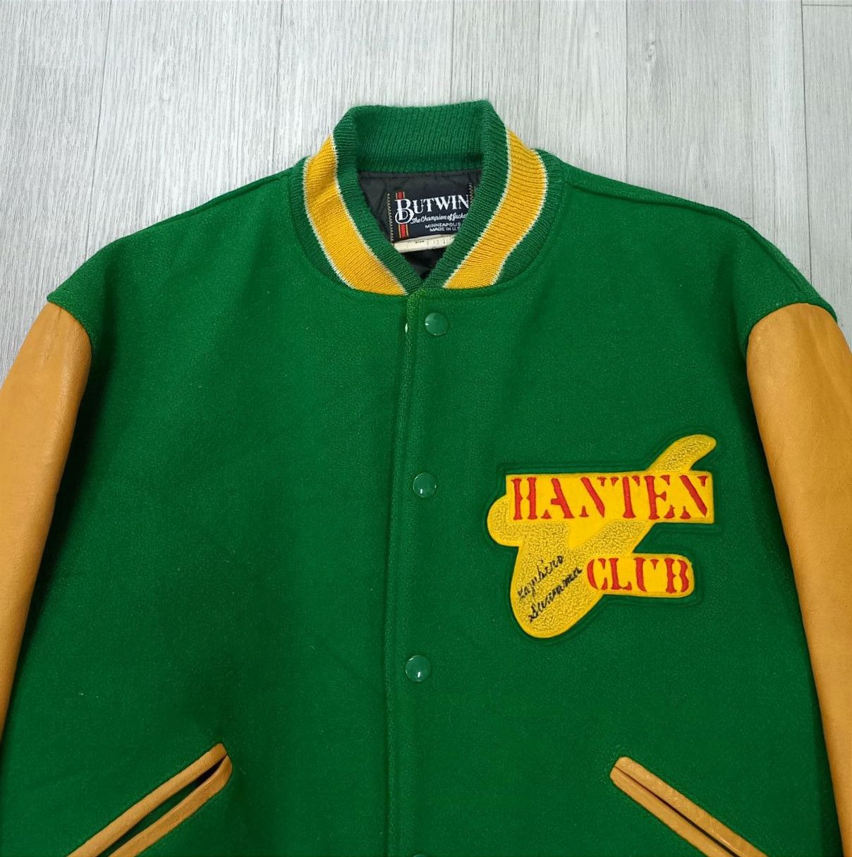 Union Made - HANTEN CLUB 1984 by BUTWIN USA Wool Leather Varsity Jacket - 8