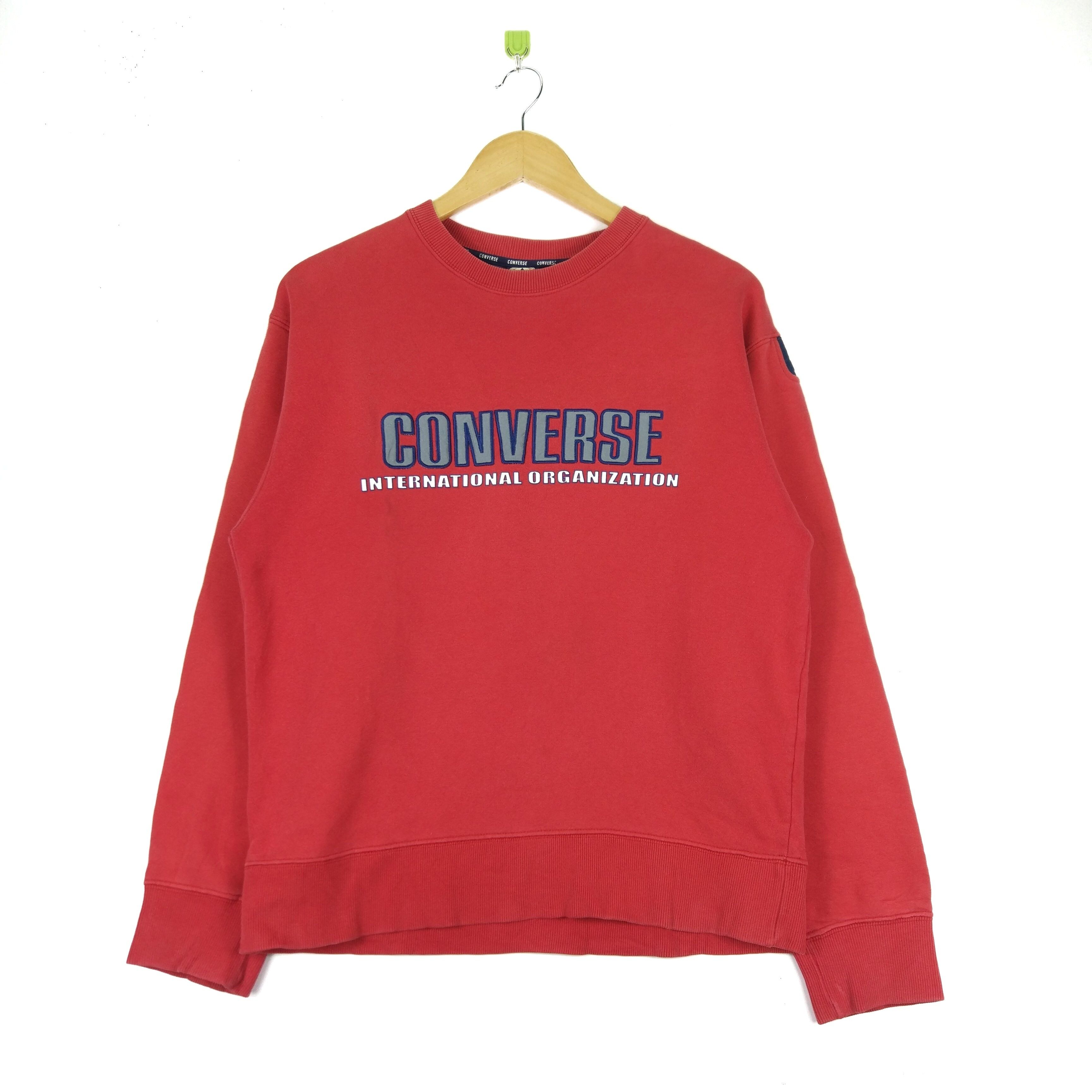 Converse Big Reflective Logo Embroidered Crewneck Pullover Jumper Sweatshirt - 1