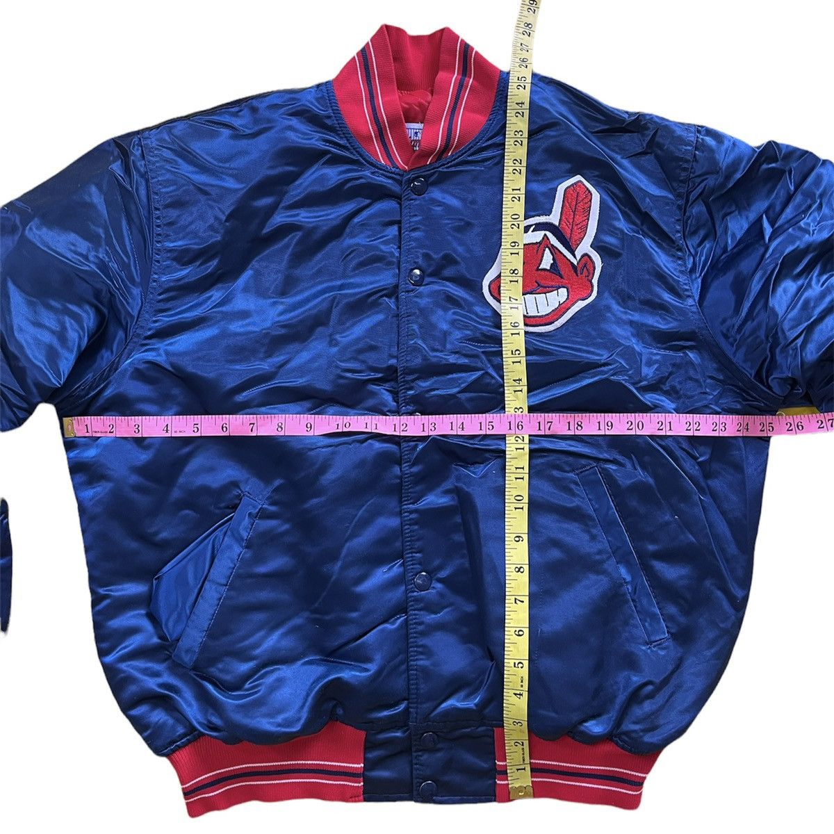 Bomber Satin Jacket Starter Diamond Vintage 1990s MLB Jacket - 3