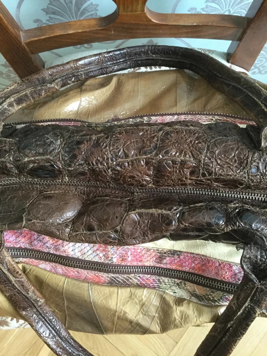 Gianni Barbato - Crocodile / python / snakeskin bag.Like Gucci or Dior - 4