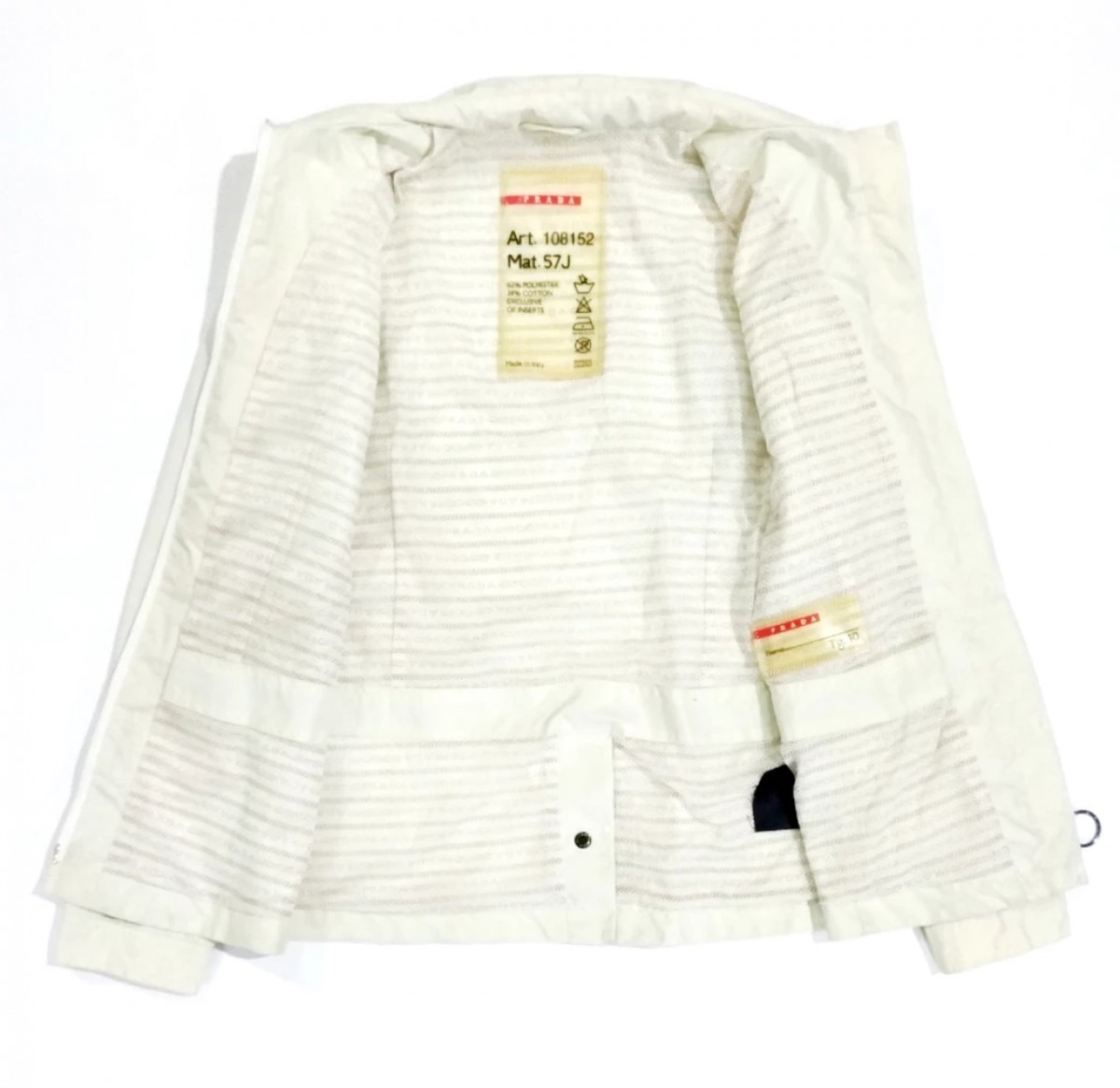 RARE! PRADA MONOGRAM LINING CREAM HYPE LIGHT JACKET - 2