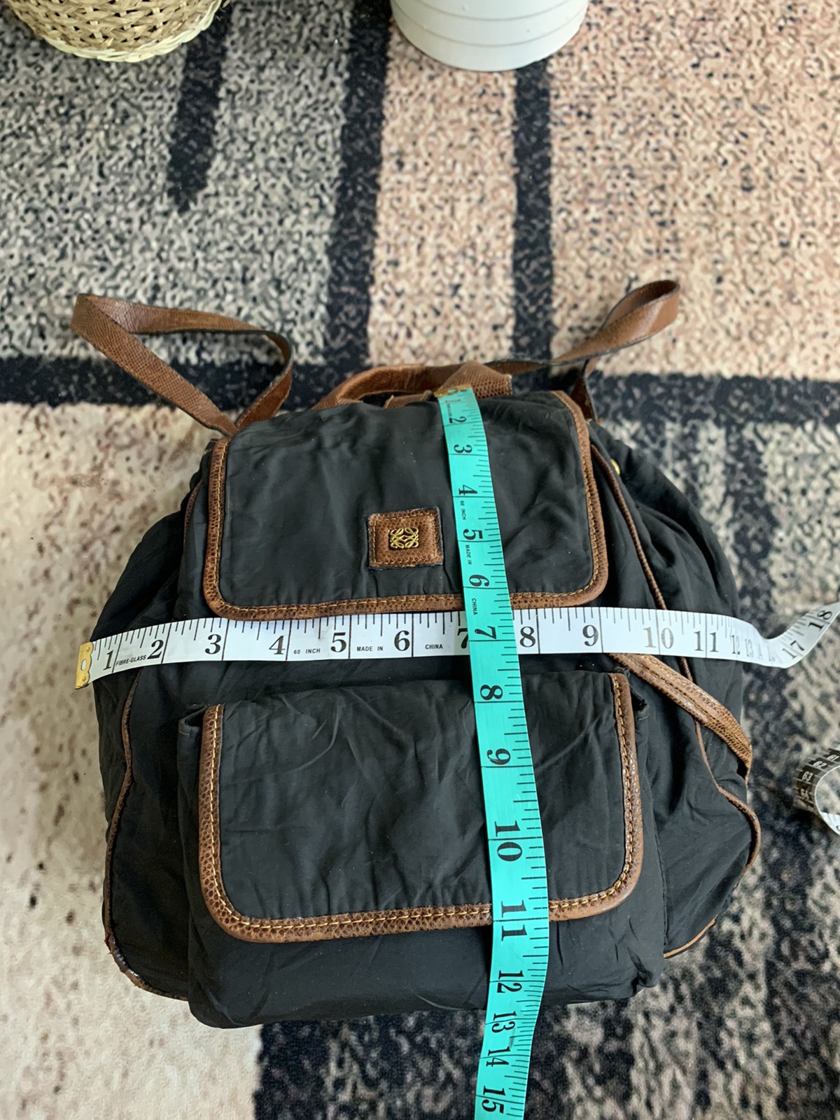 Vintage - Vintage loewe black nylon backpack - 17