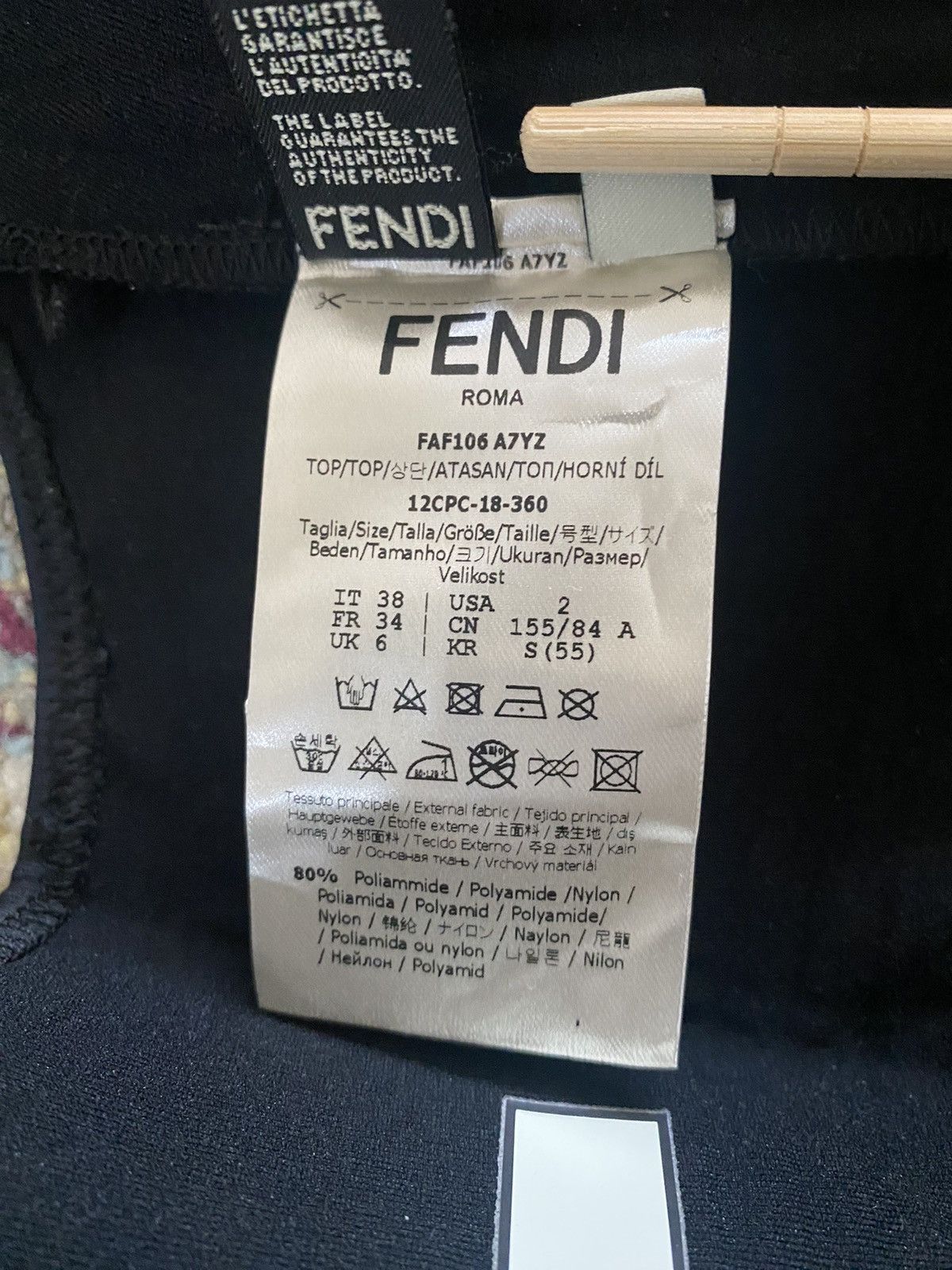 Fendi Lycra Top Size 38 Made in Italy - 9
