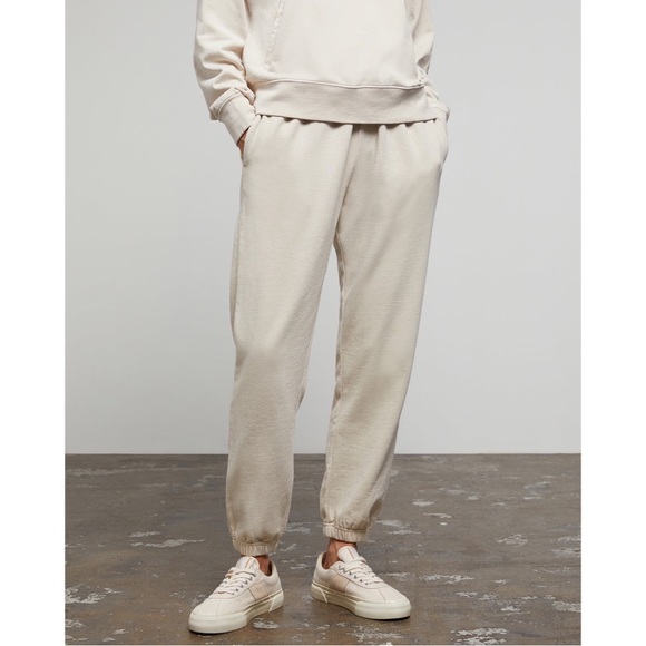 Onia Garment Dye Terry Jogger + Polo in Swan - 4