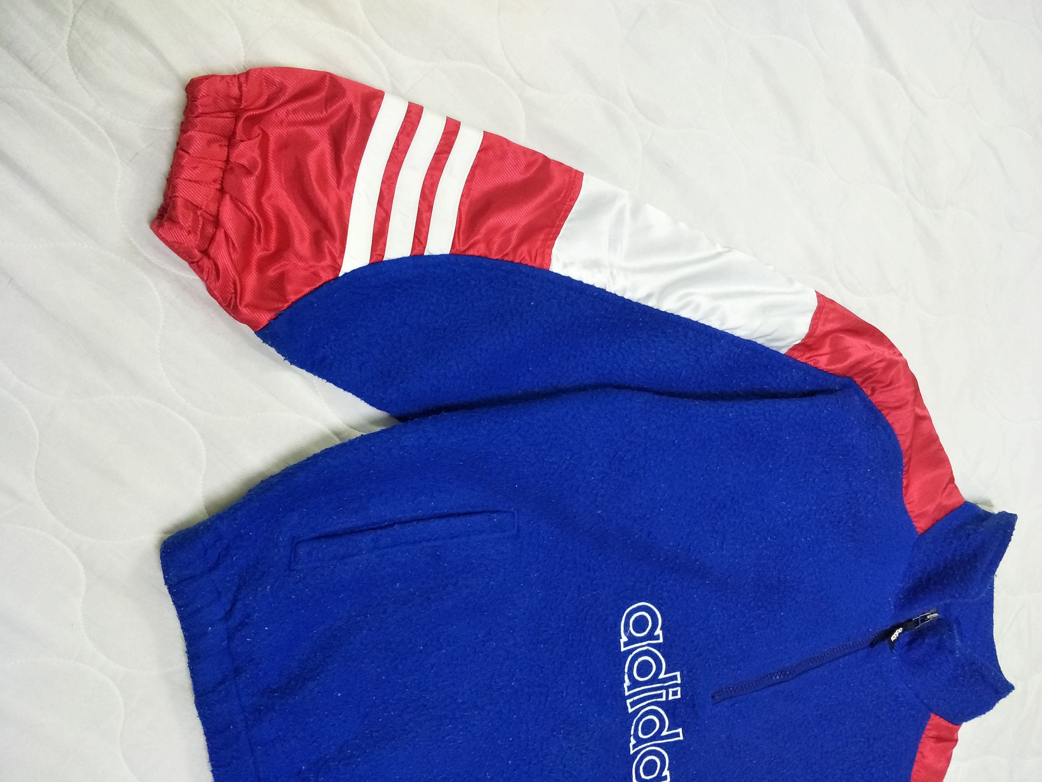 Vintage Adidas Fleece Jumper Colour Block - 5