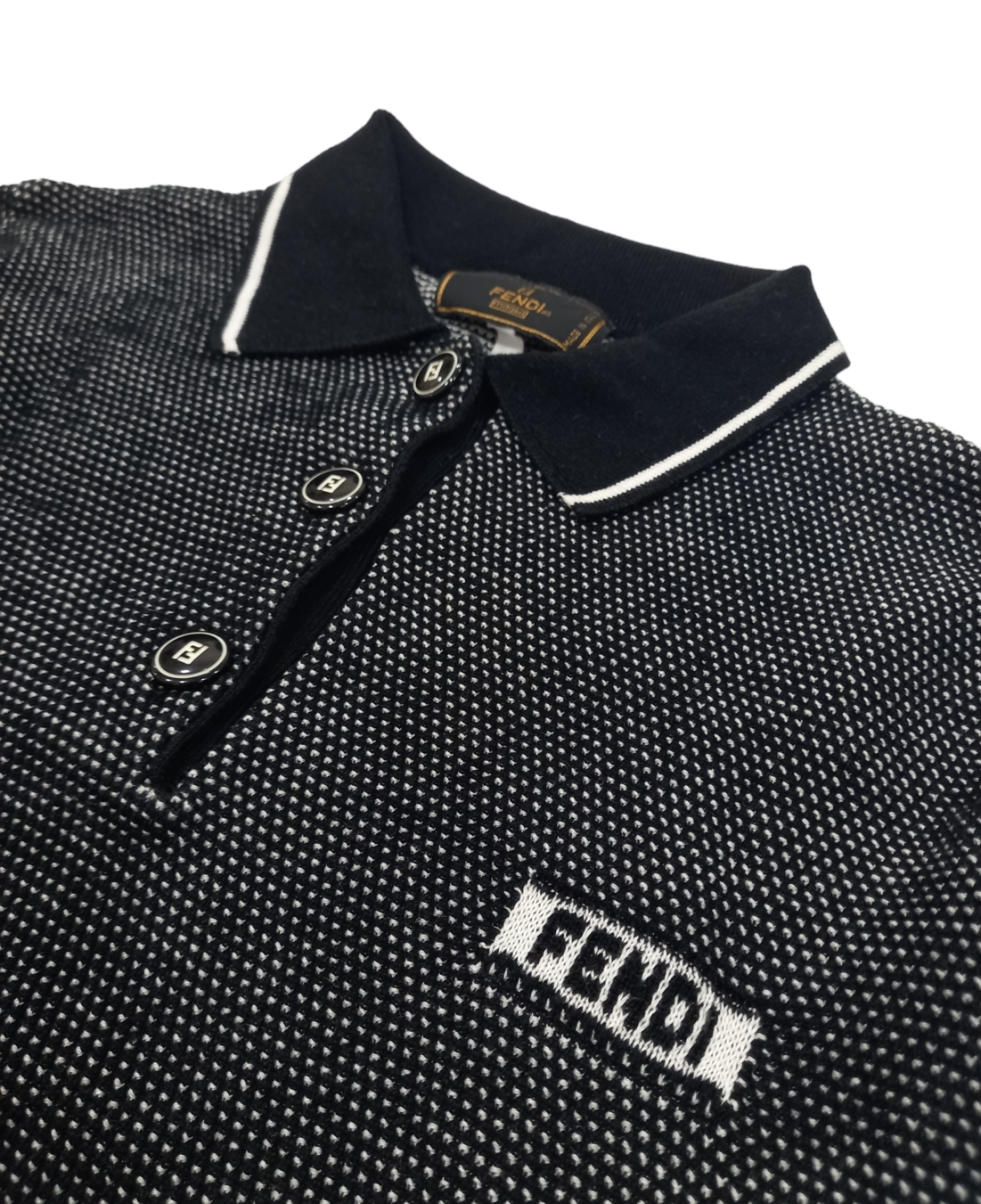 Fendi Knitted Small Logo Polo Shirt - 3