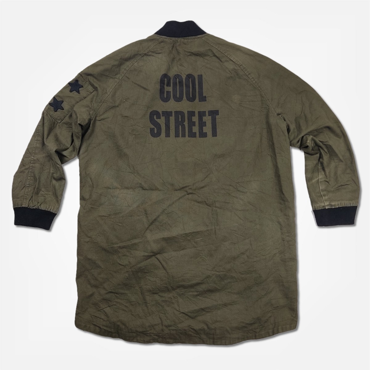 Designer - ZARA Z1975 Denim Army Military Speakup Green Long Jacket - 2