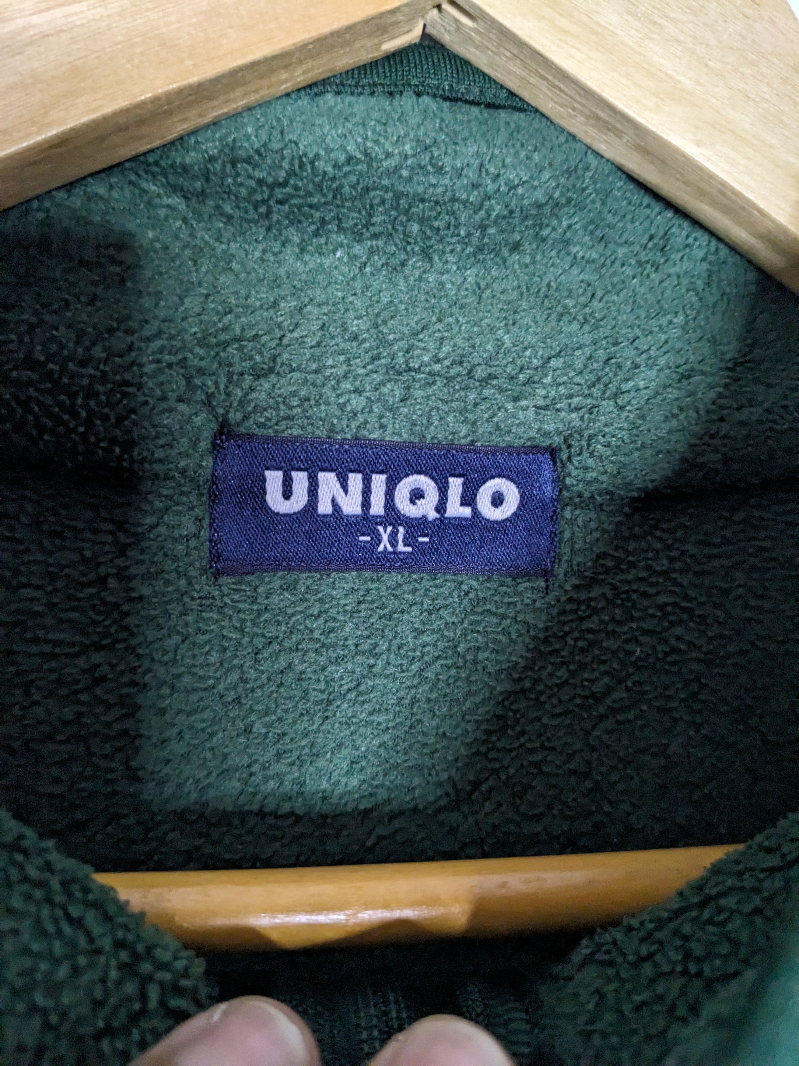 Uniqlo Half Zipper Green Fleece Pullover Sweatshirt Jacket - 8