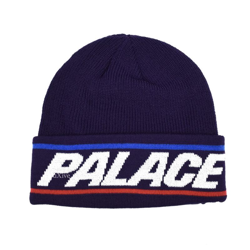 Palace Basically A Logo Beanie Purple DS FW21 - 1