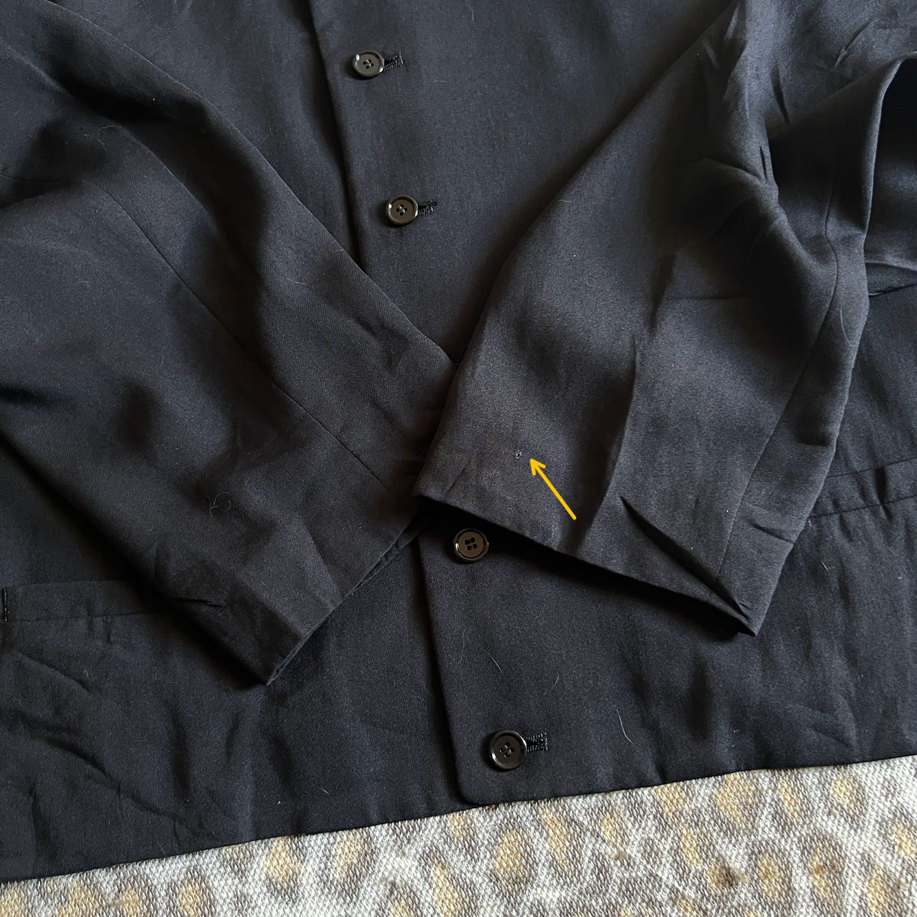 Y’s bis Black Button Hood  - 4