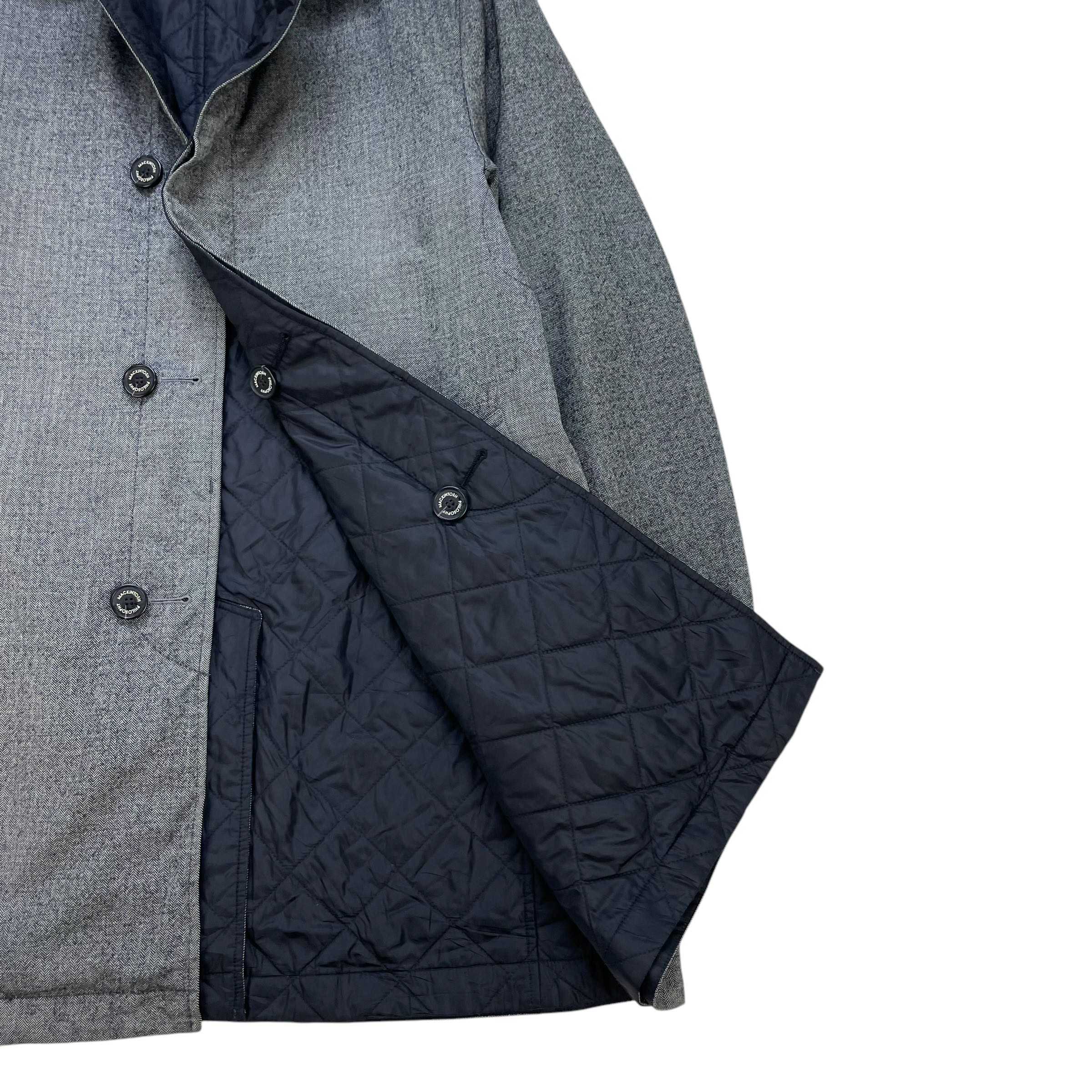 Vintage Mackintosh Philosophy Reversible Quilted/Herringbone Long Coat Jacket  - 6
