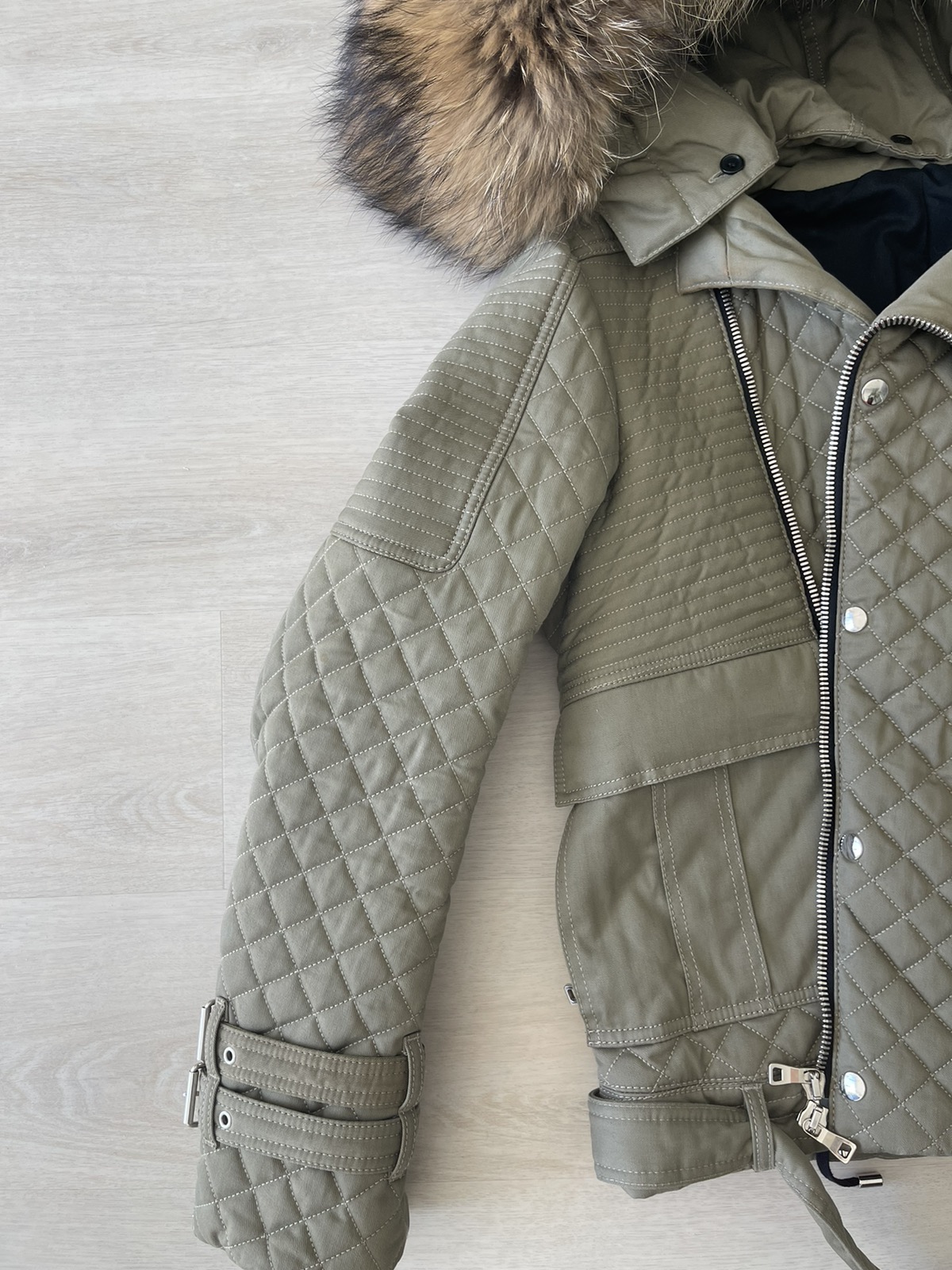 Balmain Coat Fur Hood - 2