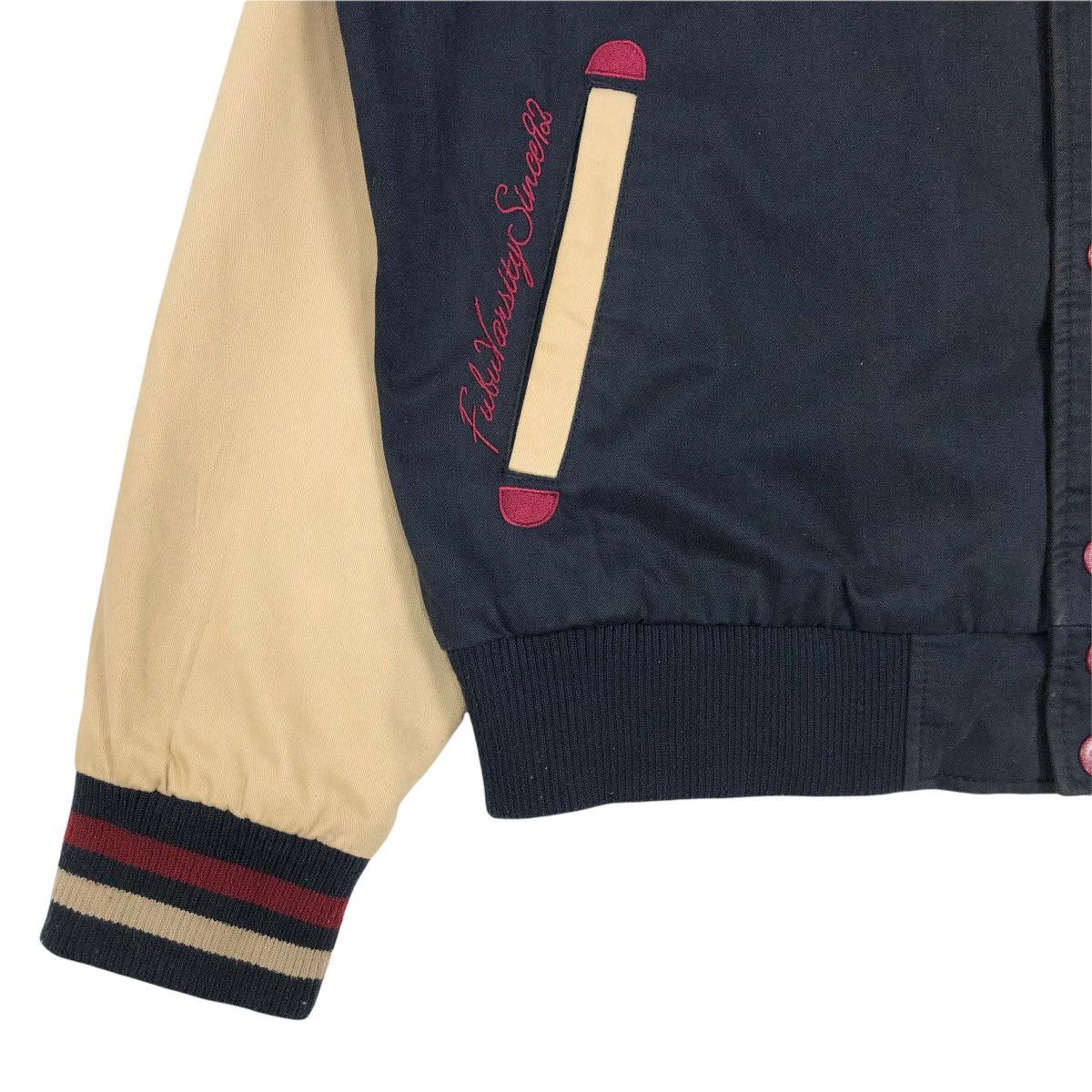 Vintage 90s FUBU Cotton Varsity Jacket Big Logo Embroidery - 4