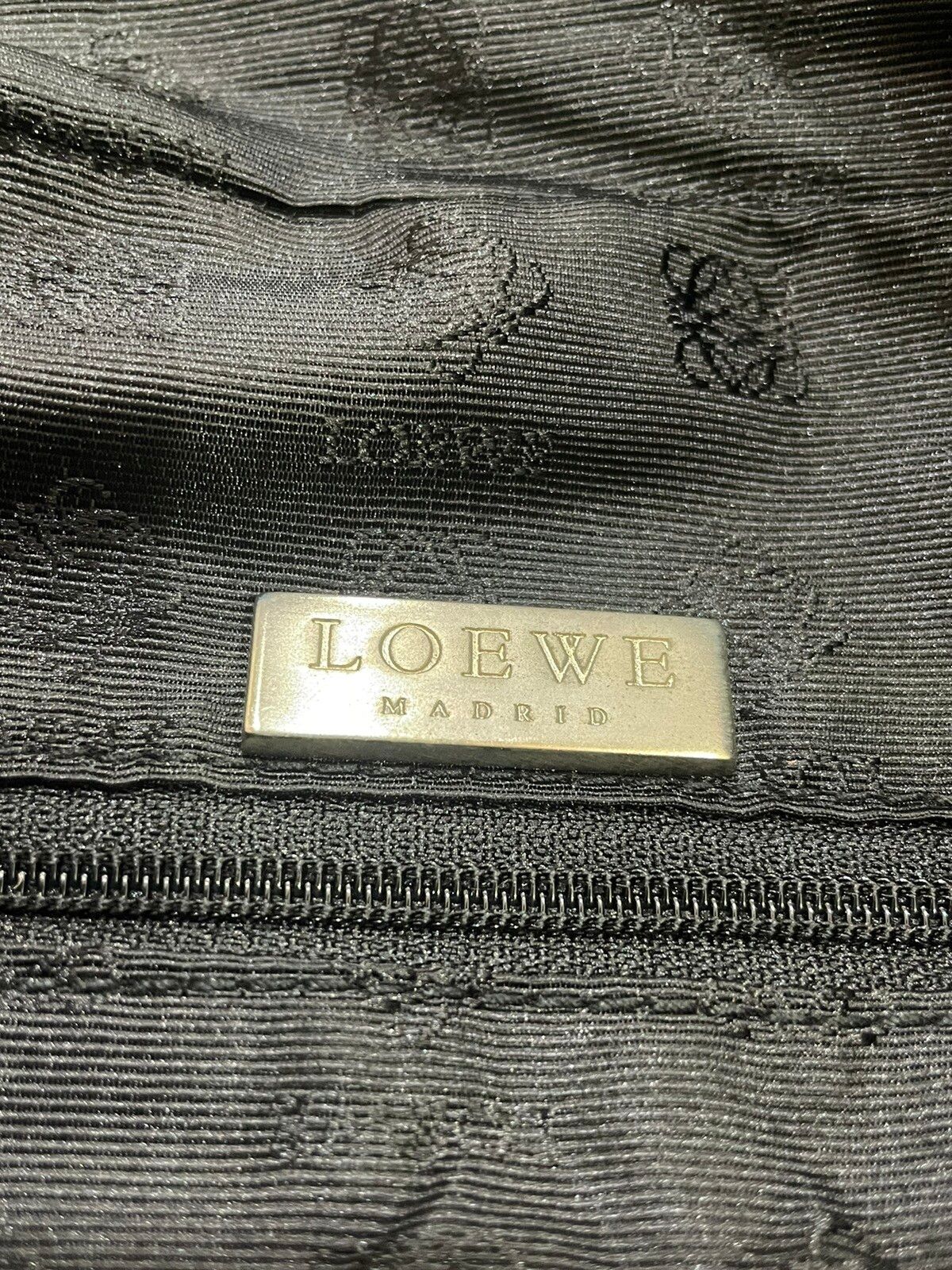 Loewe Black Nylon Leather Handle Travel Bag - 2