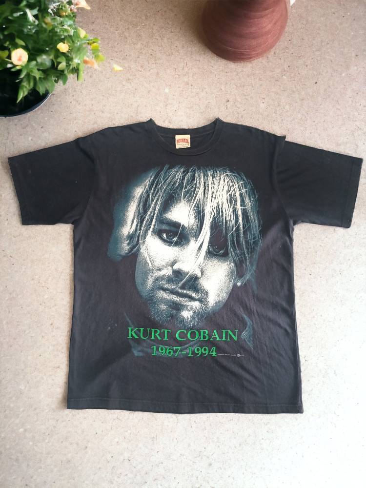 Rare🔥 Vintage 1998 Kurt Cobain Big Print Front & Back Face Nirvana Memorial Tee - 2