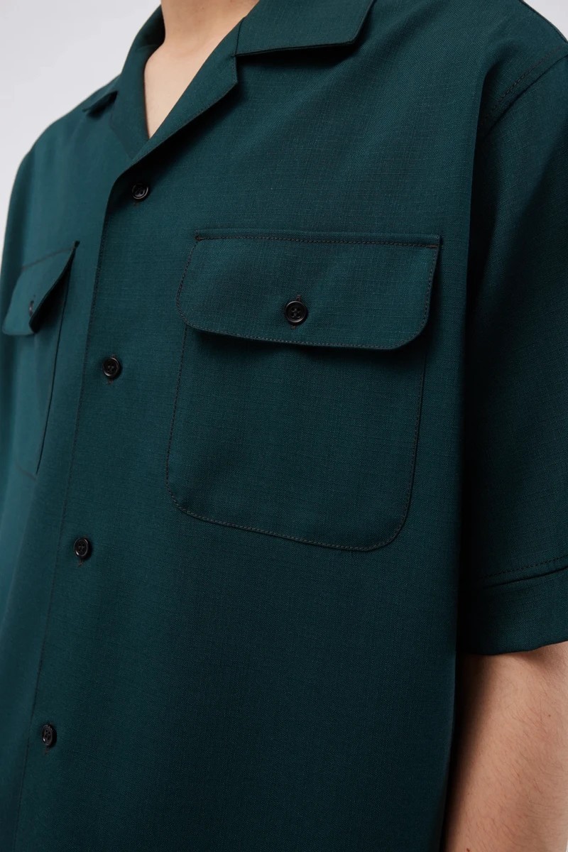 BAYBERRY GREEN S/S SHIRT WOOL 50 - 5