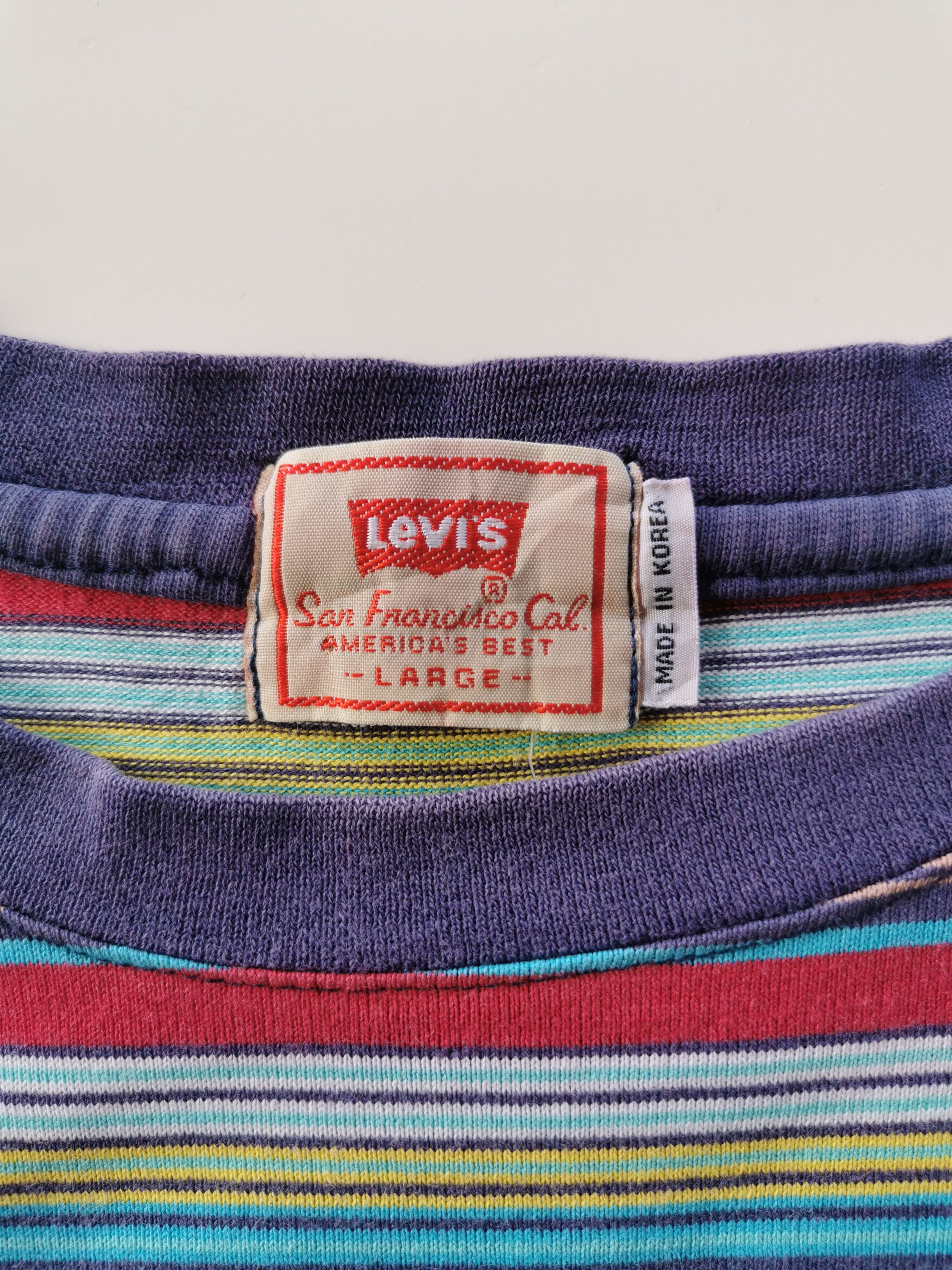 Vintage Levis Rainbow Stripe Pocket Tshirt - 7