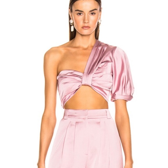 A.L.C. – Tomlin Crop Top in Dusty Rose (Size 8) - 1