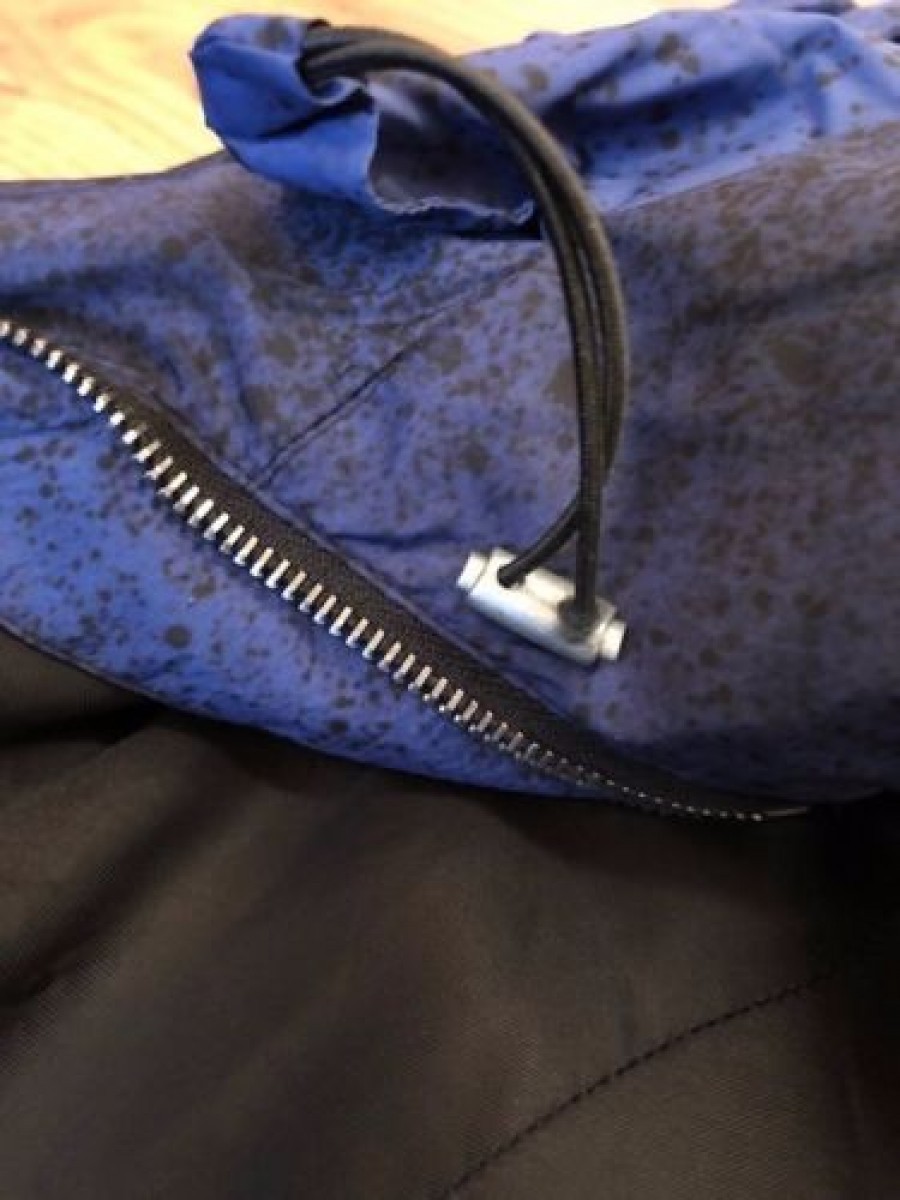 RARE Blue-Black Spray Hooded Jacket Coat - 9