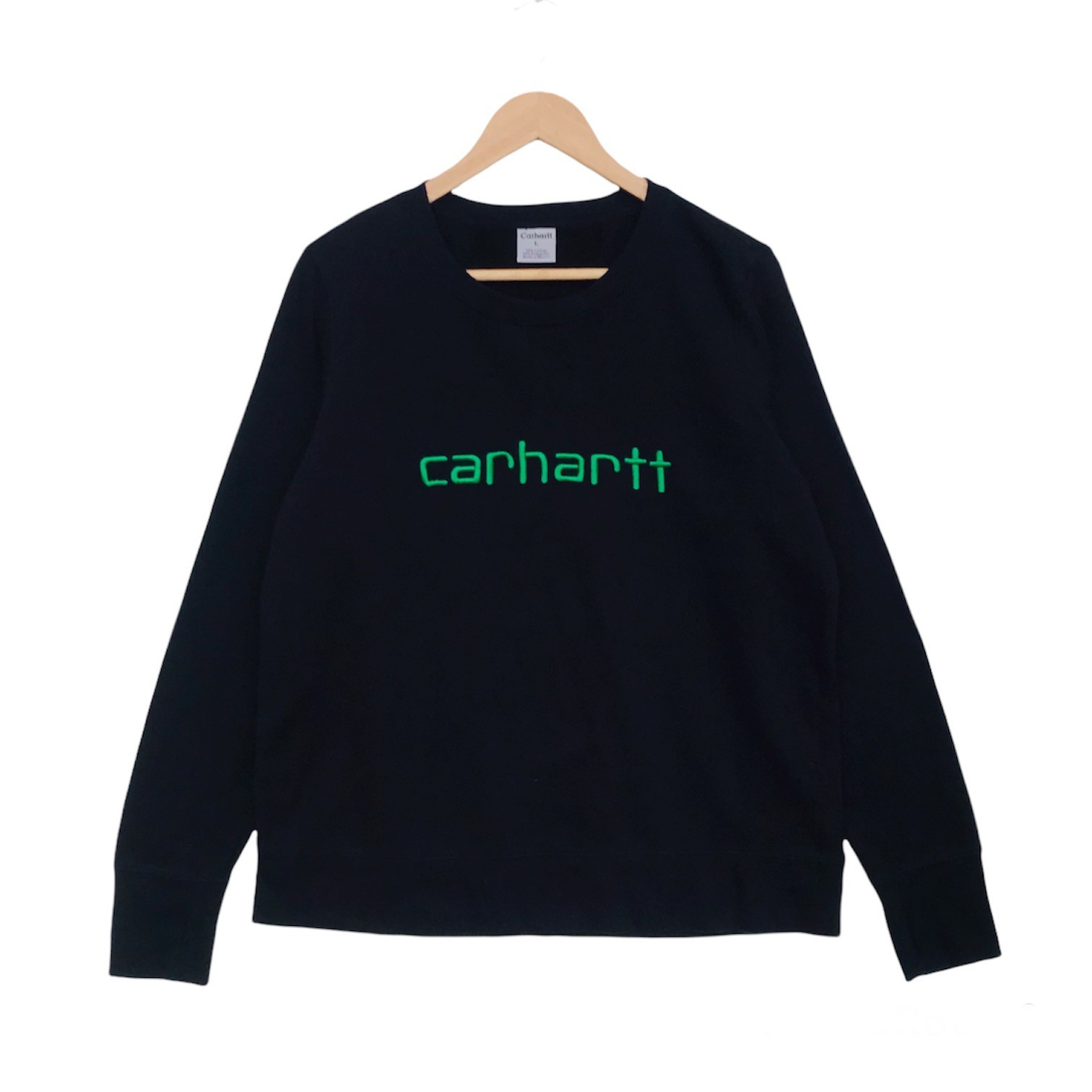 Carhartt crewneck green spell out embroidered - 1