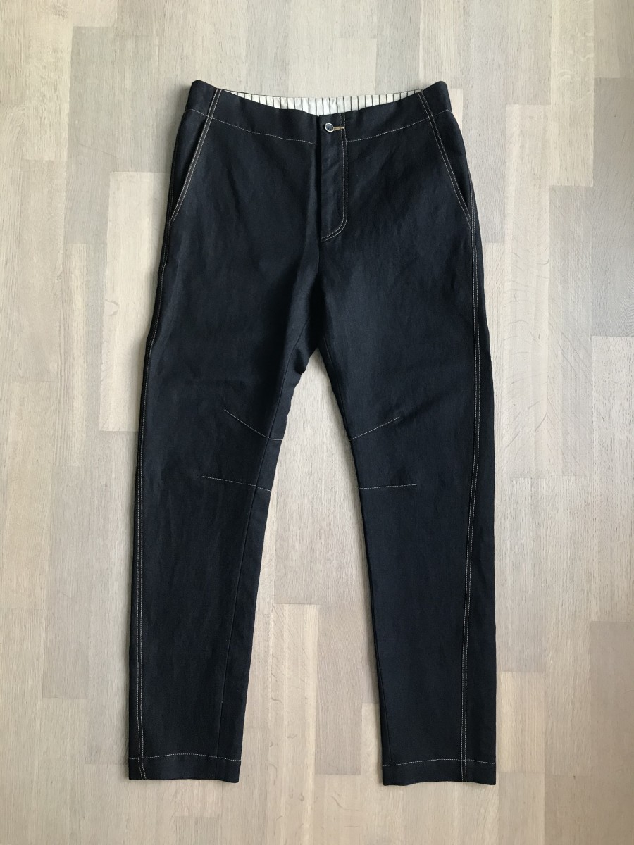 Contrast Stitch Tapered Pants - 1