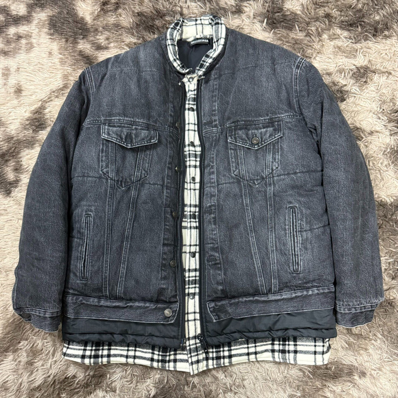 Balenciaga Splited Sample Snow Camo Denim Jacket - 1