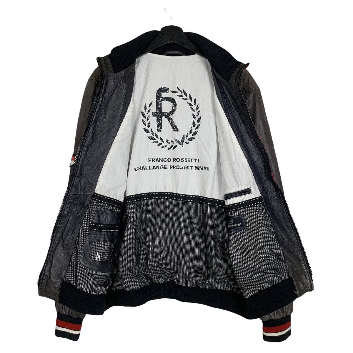 Italian Designers - Vintage Franco Rossetti Racing Genuine Leather Jacket Size S - 7