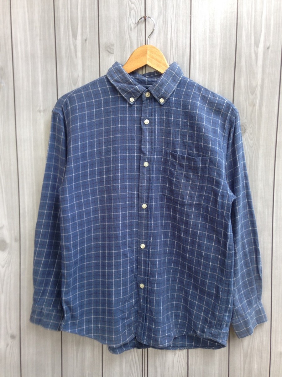 Flannel - Blue Long Sleeves Pocket Shirt Size Large - 1