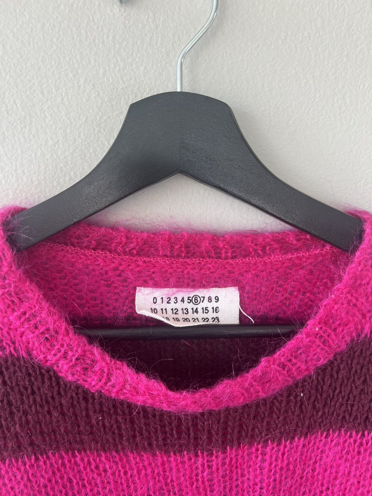 MM6 Pink Striped Mohair Sweater - 3