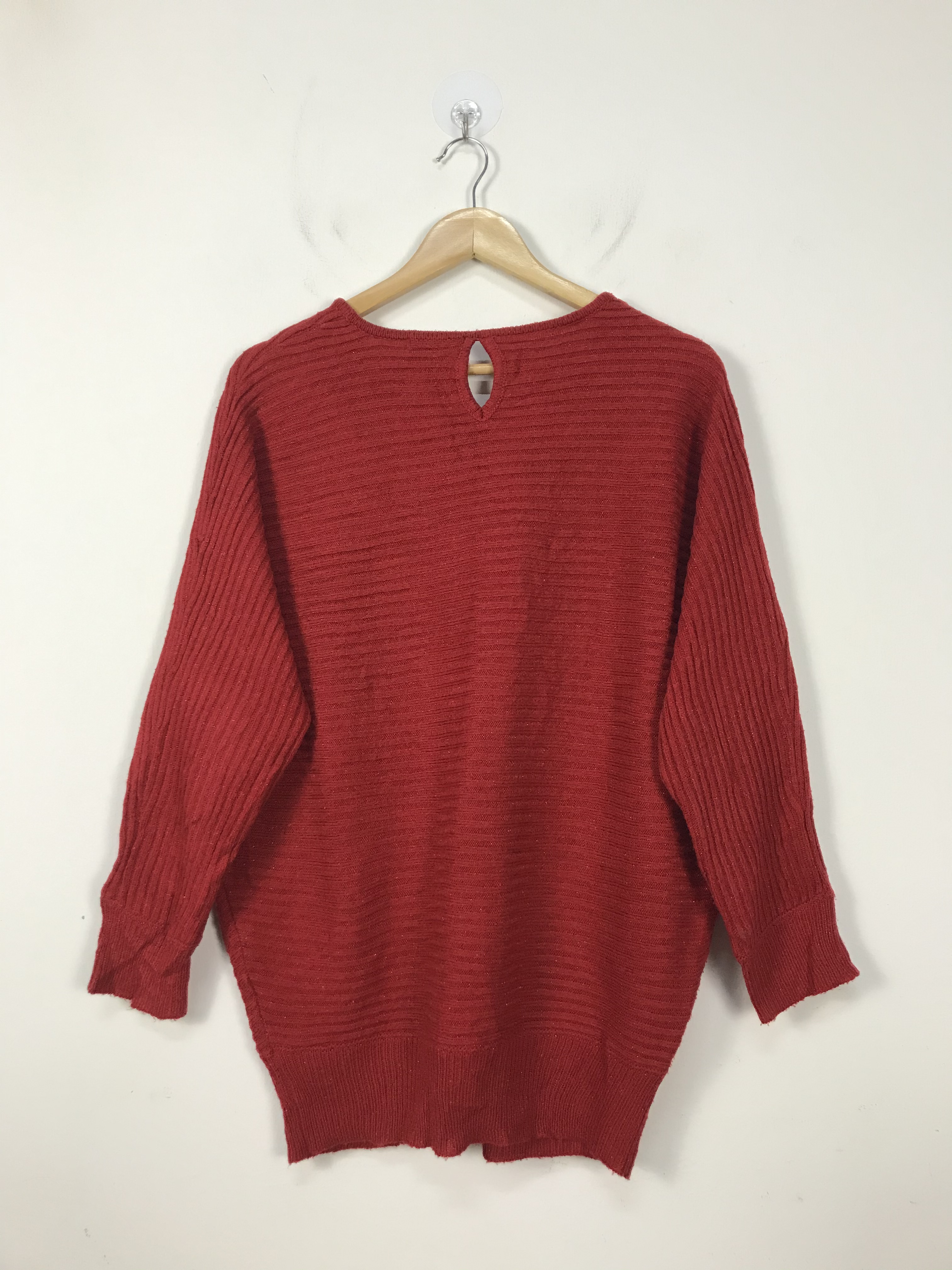 Japanese Brand - Red Glitter Batwing Knitwear #2720 - 6