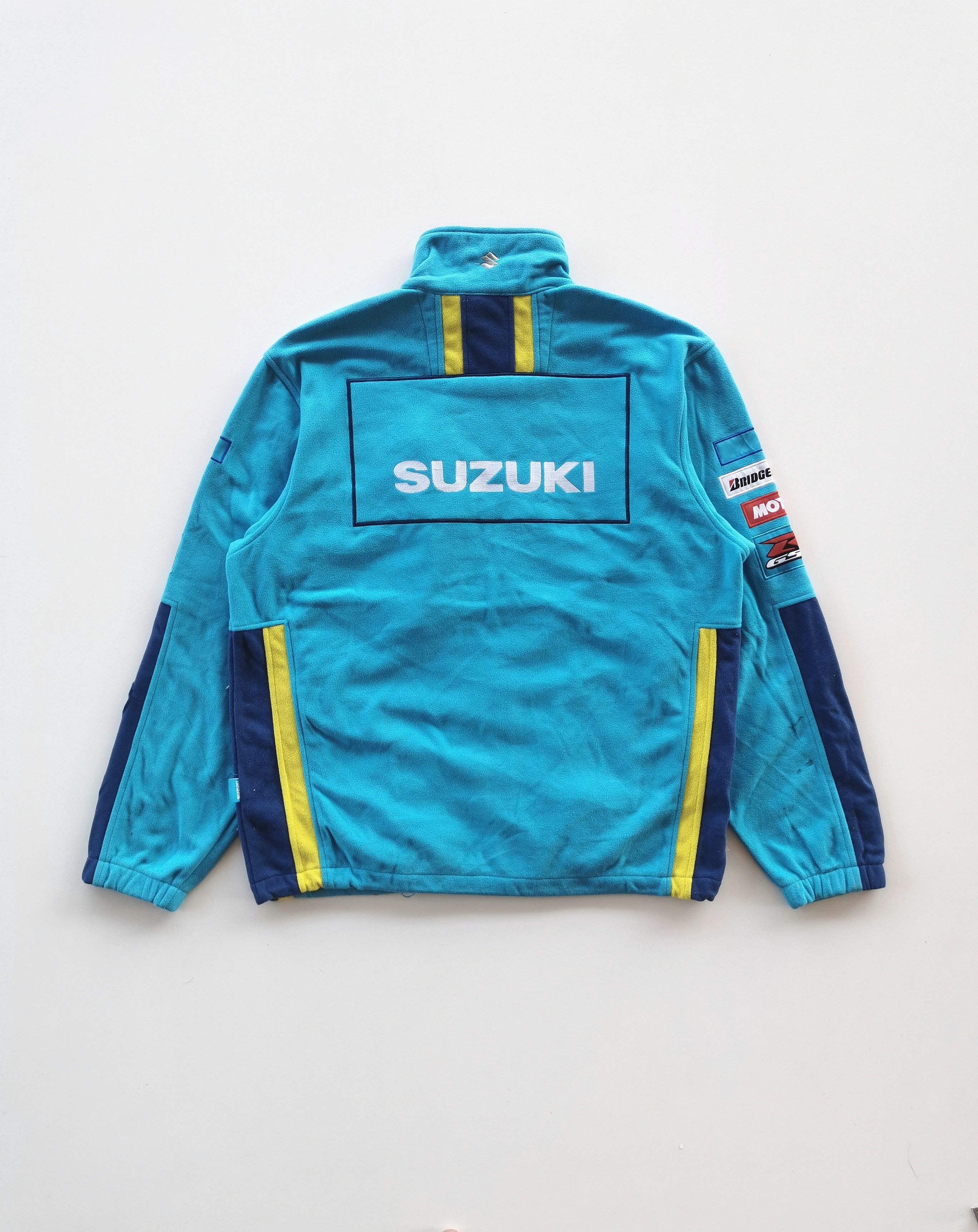 Vintage Suzuki Rizla Racing Fleece Jacket Motul Bridgestone - 10