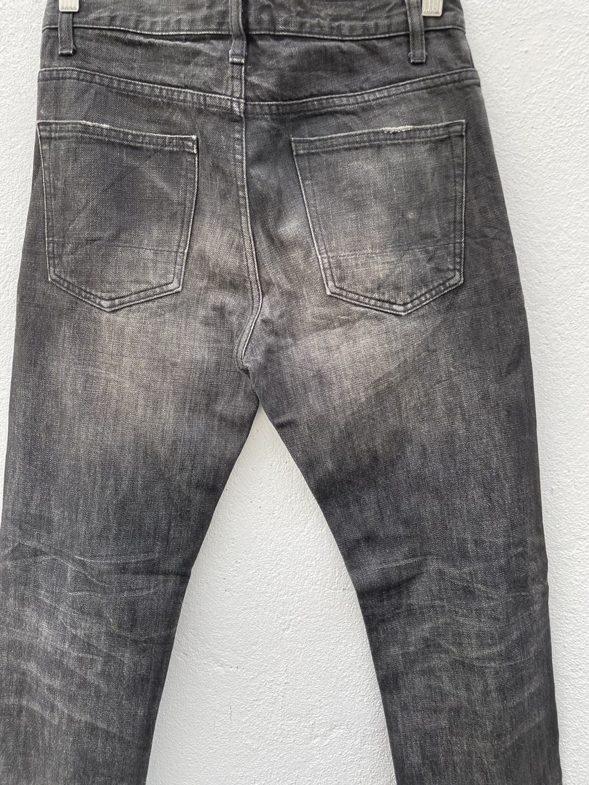 Japanese Brand - EDIFICE Distressed BLack Wash Denim Jeans - 11