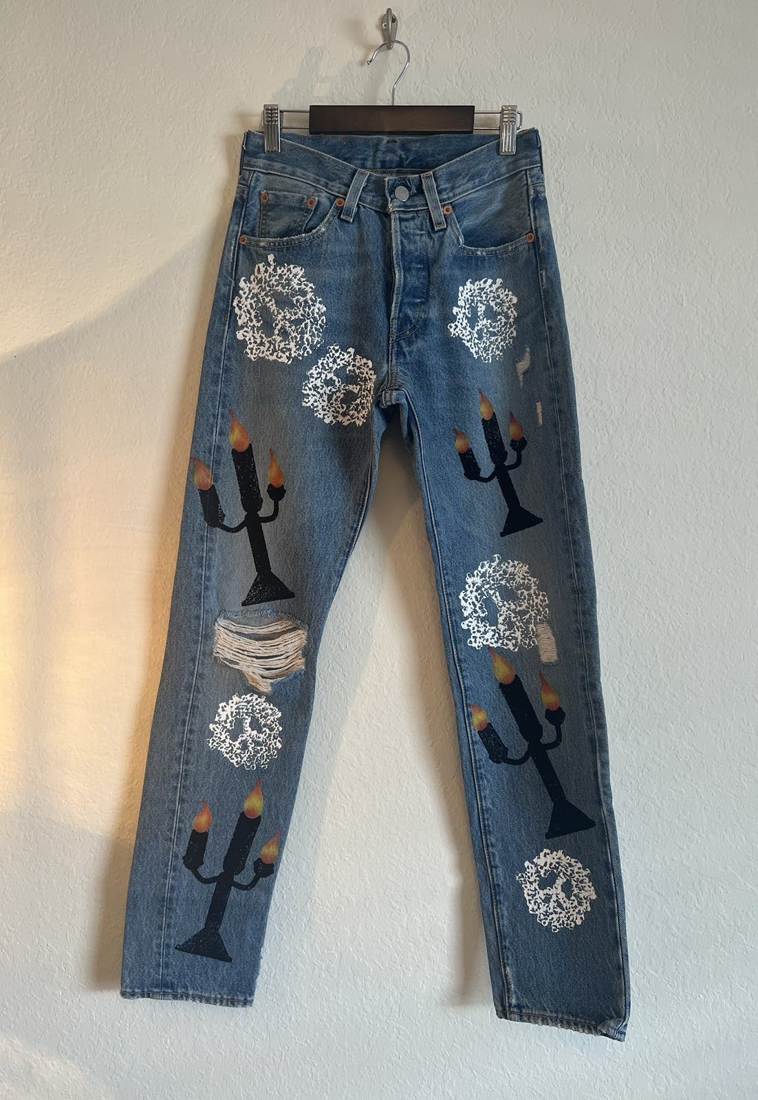 Denim Tears x Virgil Abloh Message in a Tear Embroidered Jeans