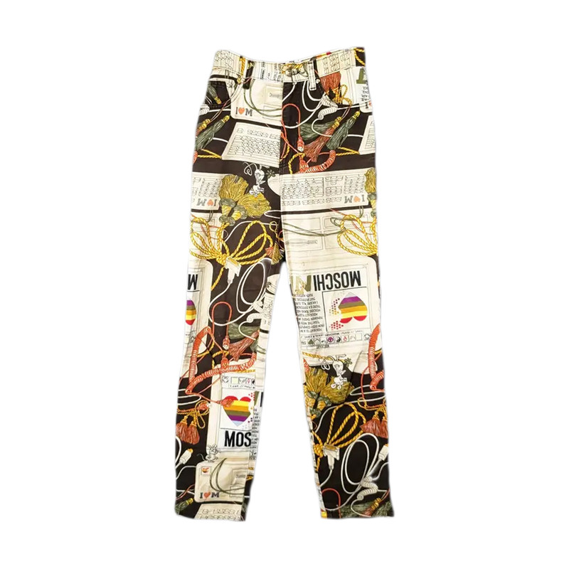 MOSCHINO JEANS POP ART ALL OVERPRINT DENIM PANTS - 1