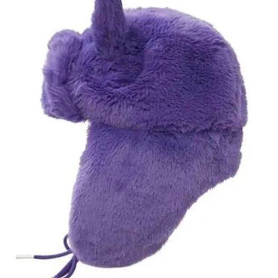 Japanese Cartoon Anime Gengar Ushanka Purple Hat Cute Y2K Warm Winter Hat - 4