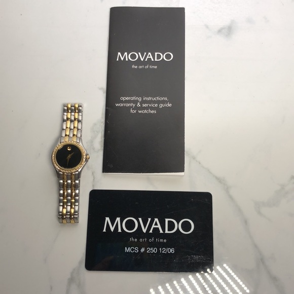 Movado Museum Two Tone 85-E4-9812 Diamond Watch - 5