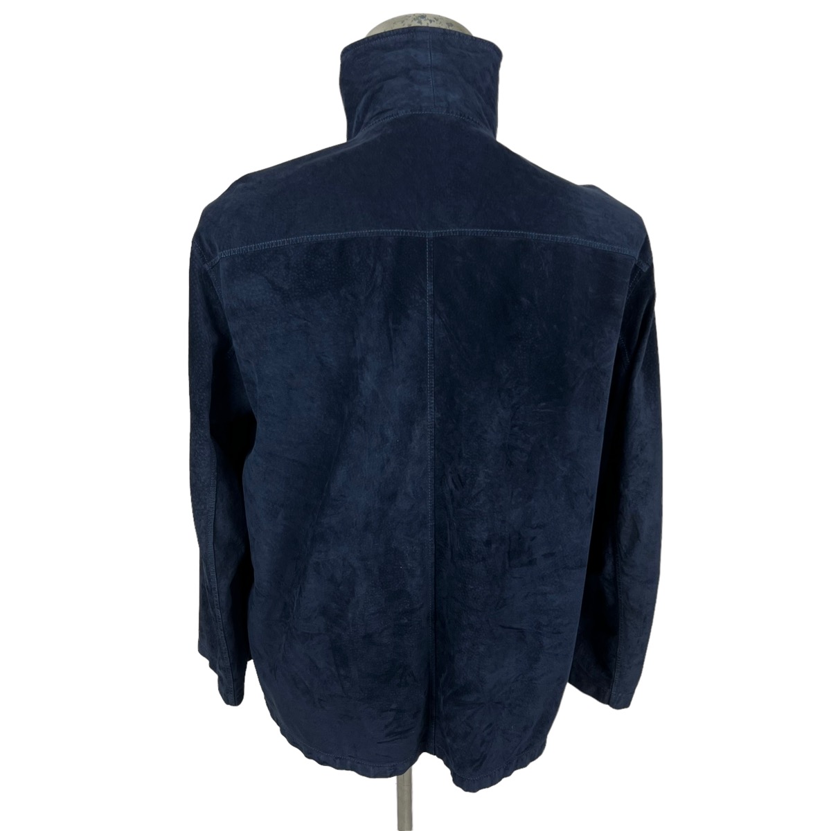 Vintage Hermes Blue Velvet Leather Jacket - 3