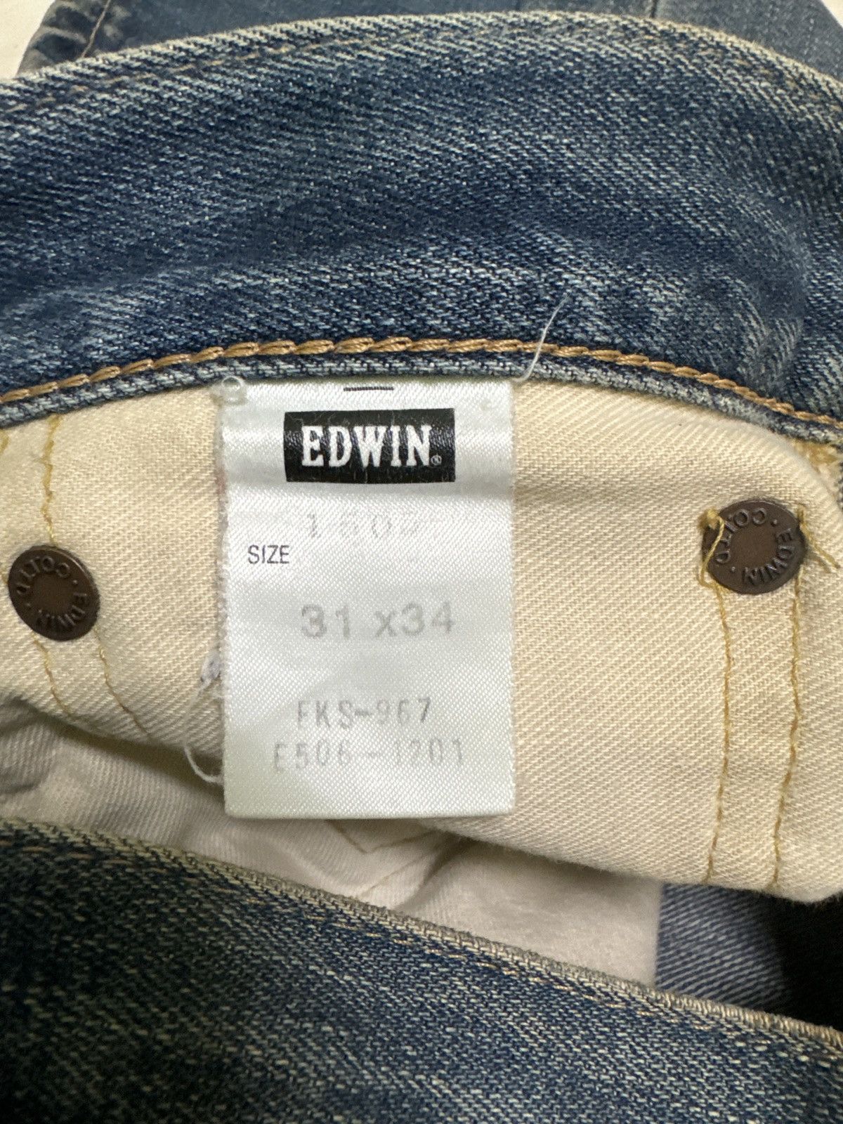 Vintage Edwin 505 Mud Wash Distressed Selvedge Jeans - 17