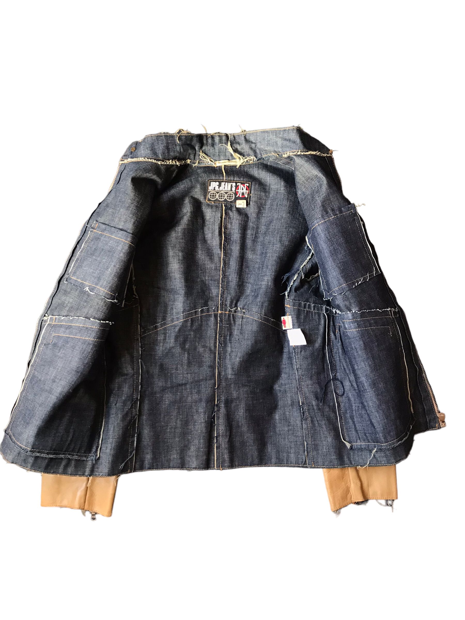 Jean Paul Gaultier leather and denim jacket (like Travis Scott Astroworld )