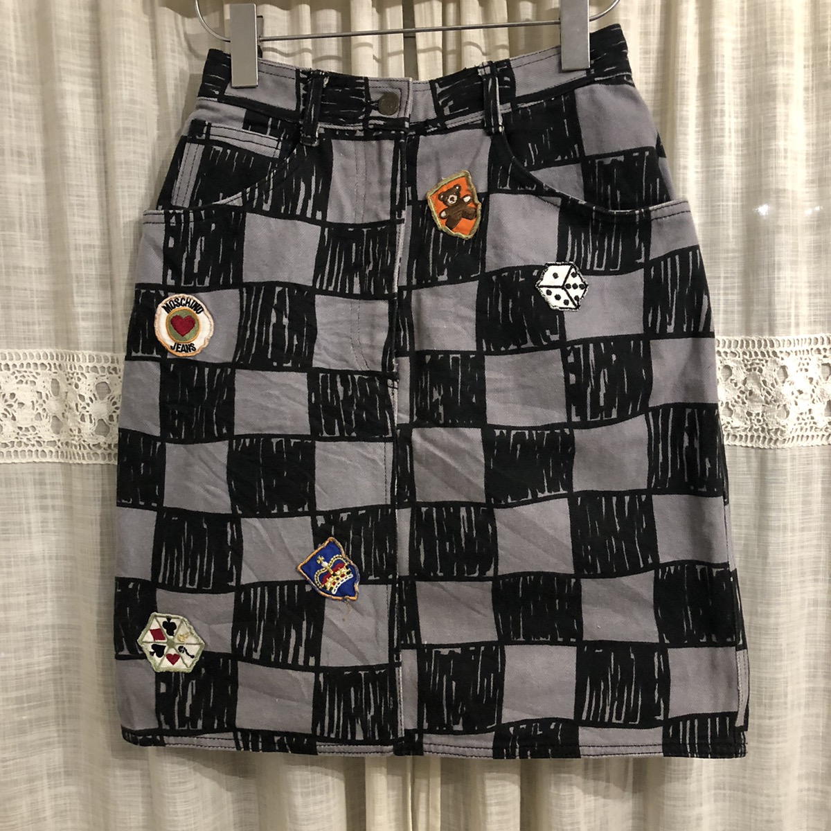 Moschino jeans checked design skirt - 2