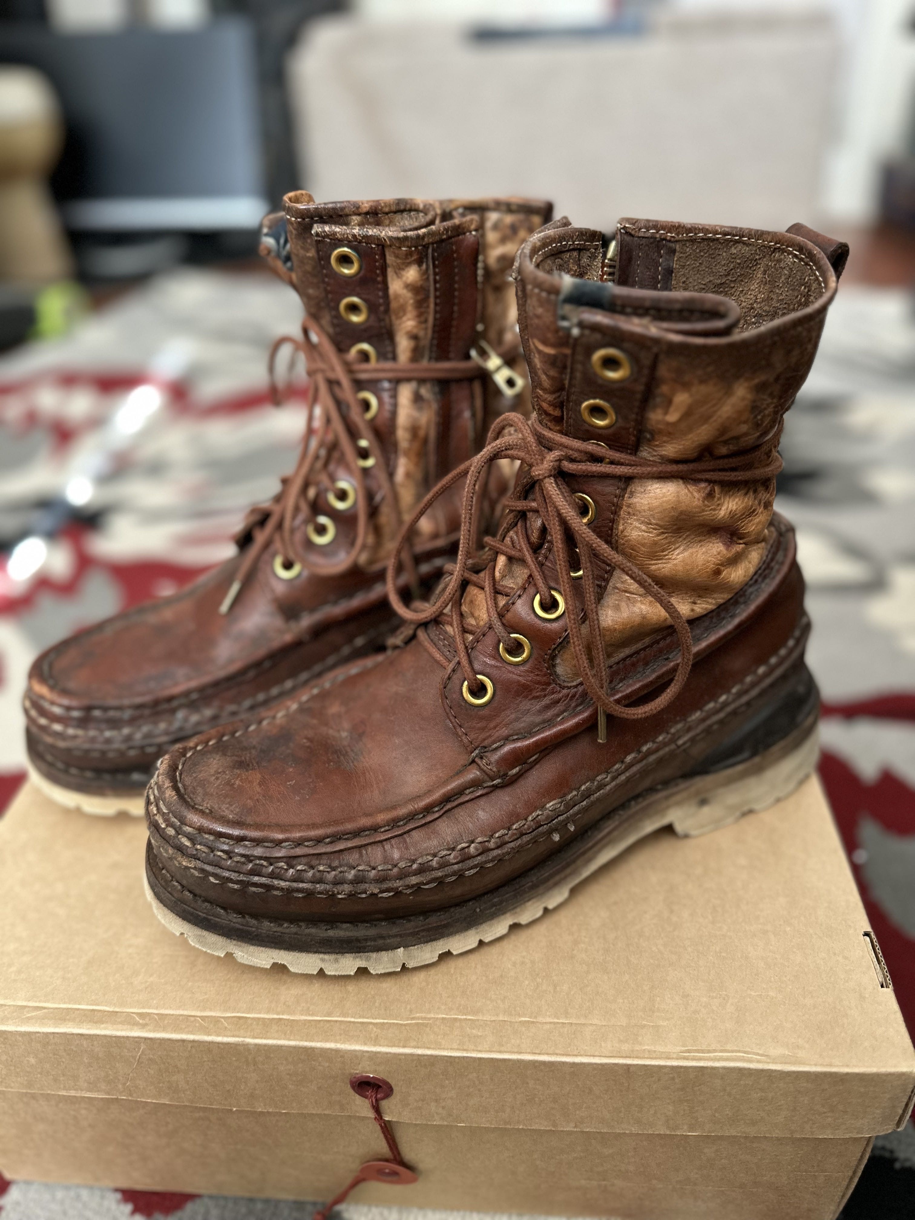 visvim ICT Mud Dye Grizzly Boots | ayayjawn | REVERSIBLE