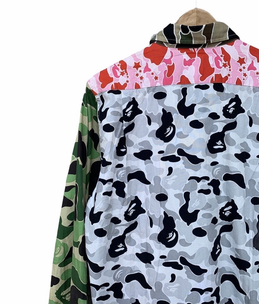 2000 Bape Crazy Camo Long Sleeve Button Shirt - 5