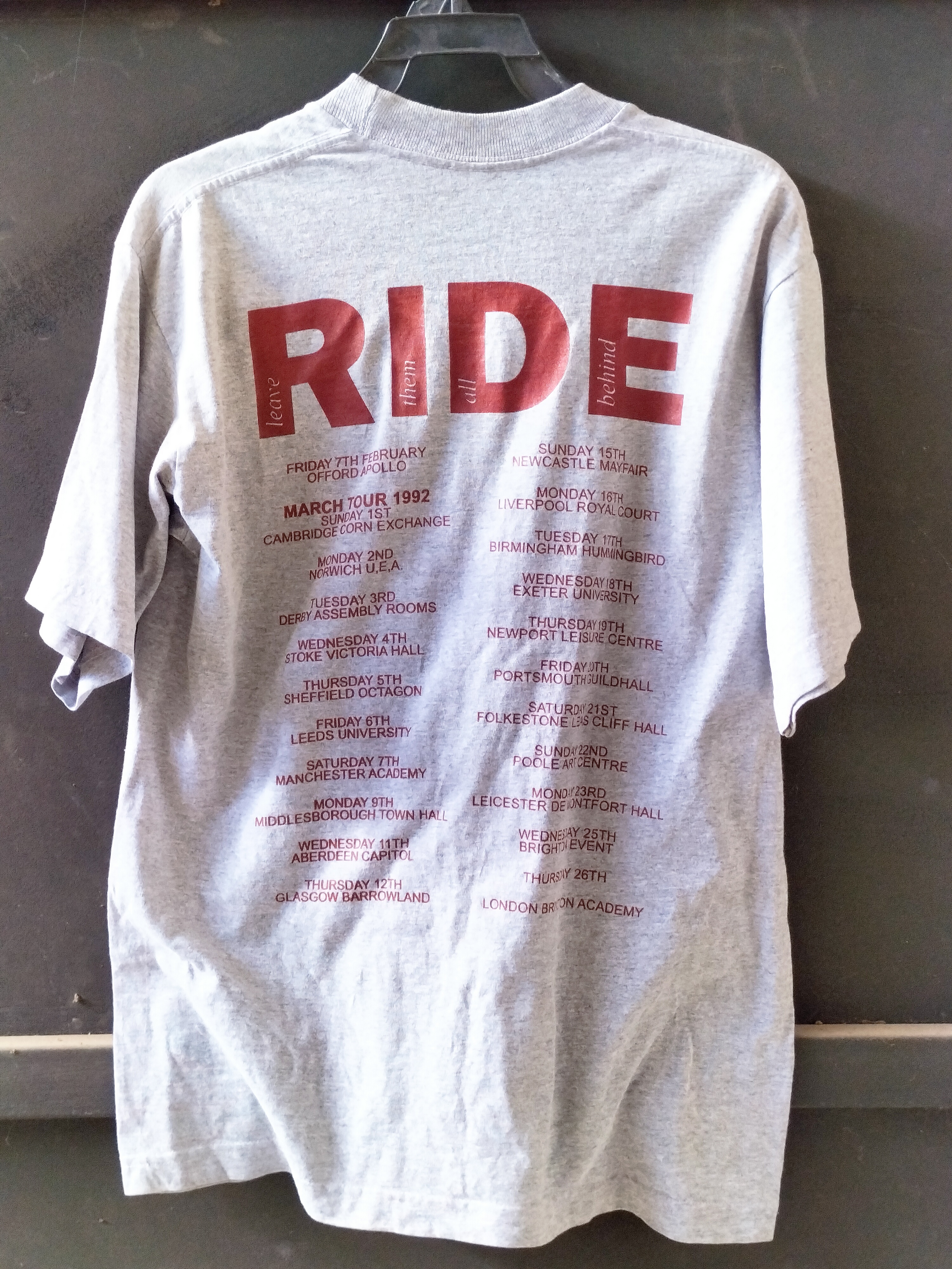 Vintage - Vintage Ride Leave Them All Behind Tour Tee Band Fashion - 3