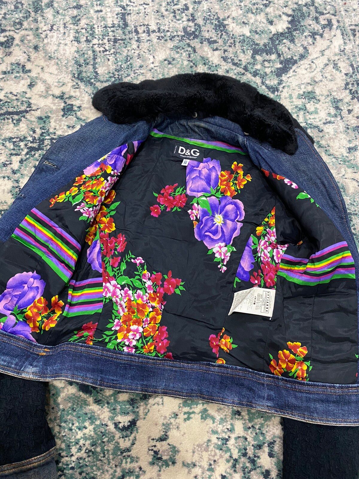 AW2002 Fur Floral Half Denim Knitwear Jacket - 13