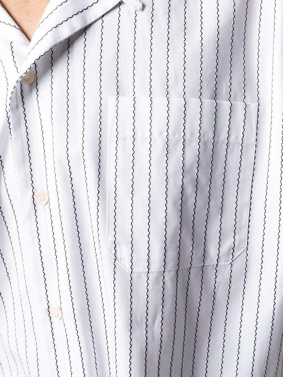 Zigzag open collar shirt white - 5