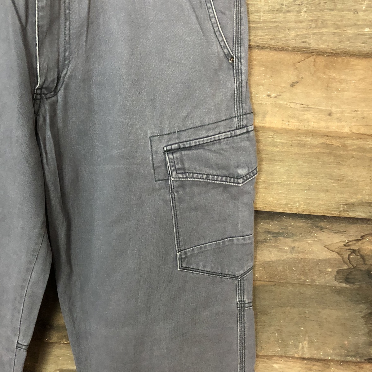 Straight Faded - Even River Grey faded utility Cargo Pants #3417 - 7