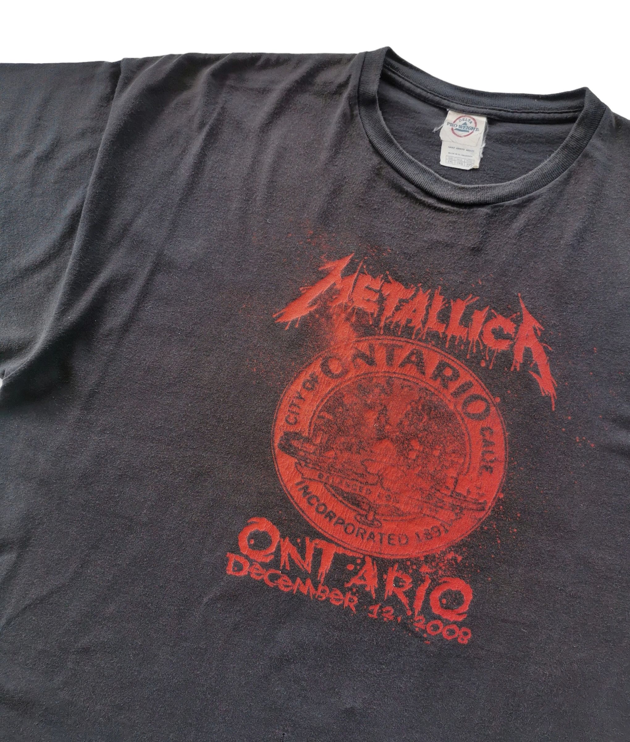 Vintage Metallica Band Ontario Tour 2008 Tshirt - 3