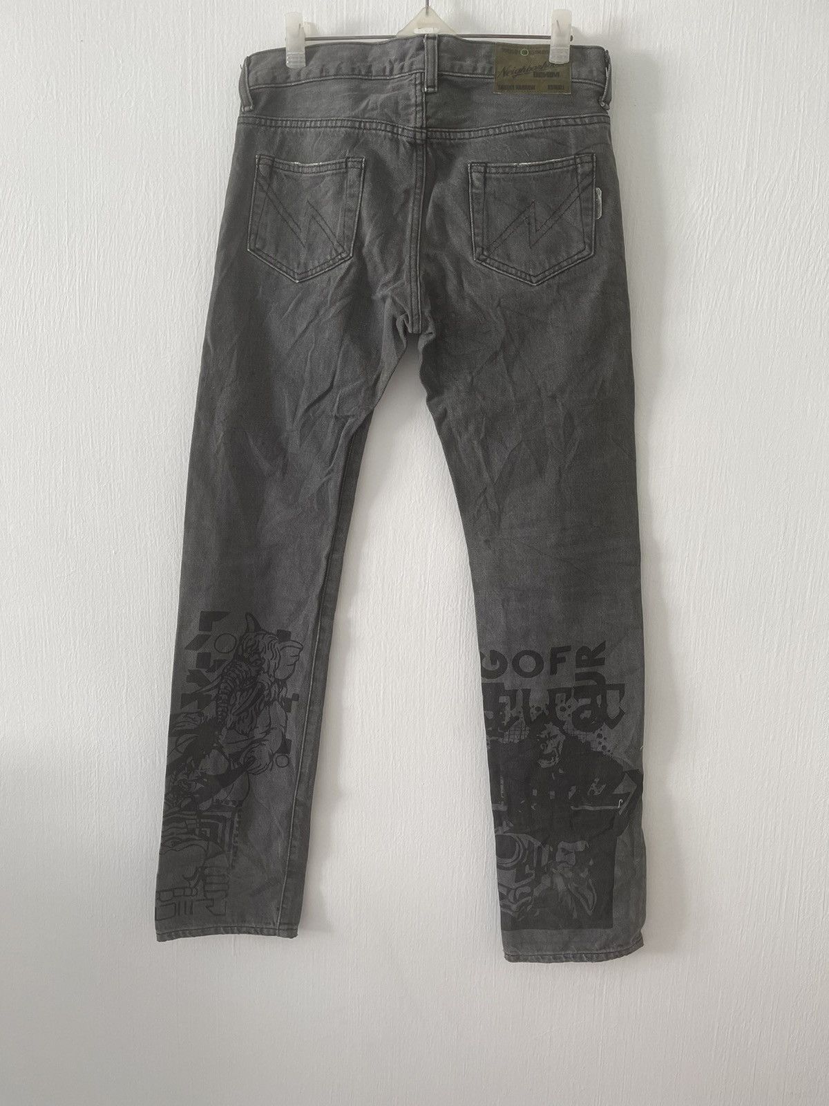 Vintage - Neighborhood NBHD ‘02’ Selvedge Print Denim Jeans - 2